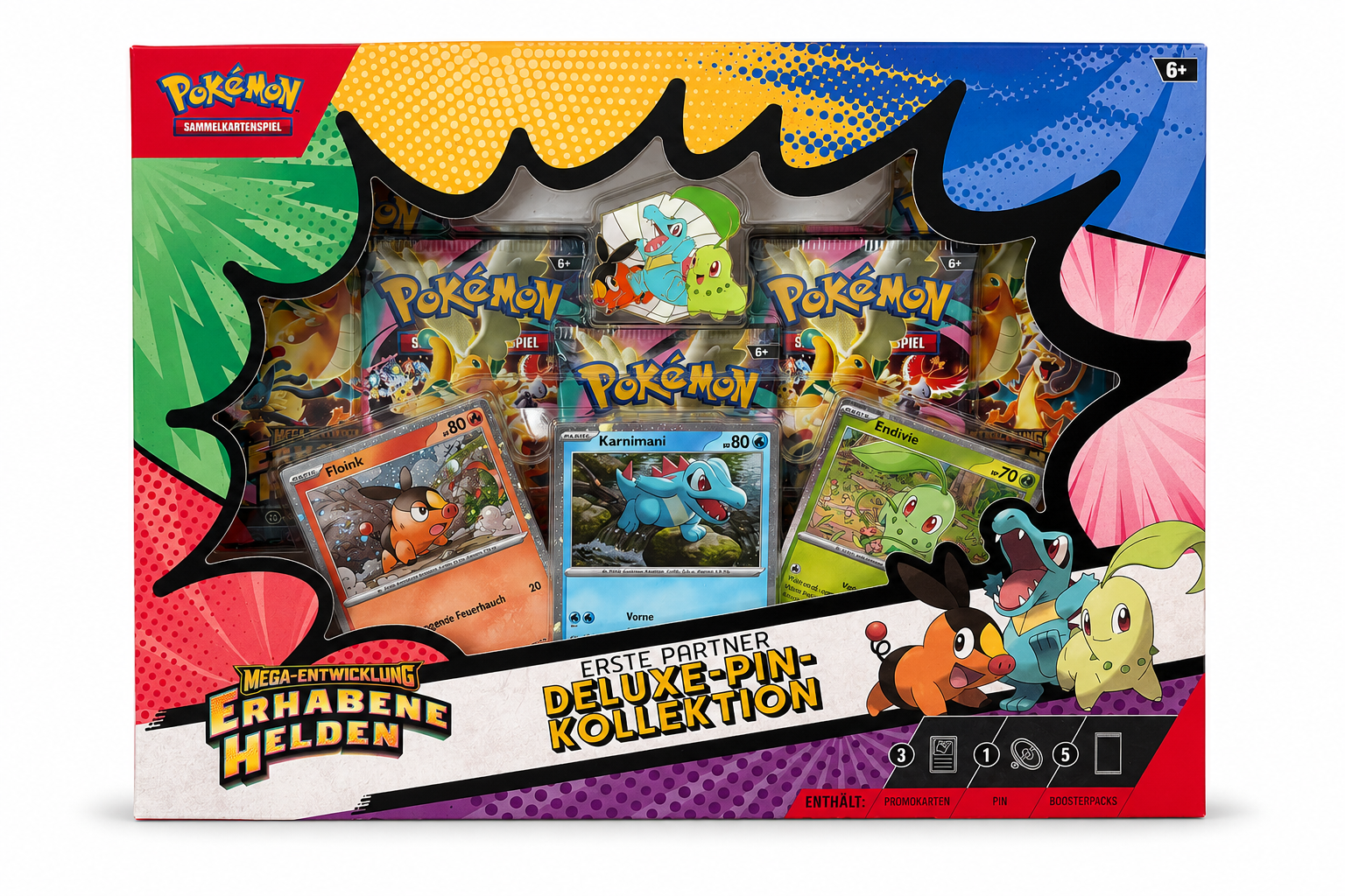 Pokémon Erste Partner – Deluxe-Pin-Kollektion | Mega-Entwicklung: Erhabene Helden